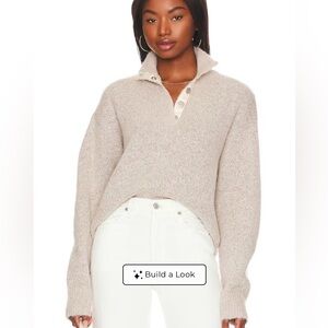525 America Women's Cream Half-Zip Turtleneck Sweater